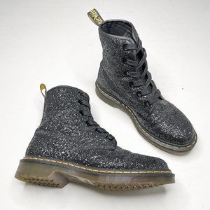 black glitter dr martens size 5